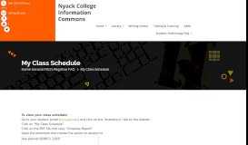 
							         My Class Schedule – NYACK Information Commons - Nyack College								  
							    