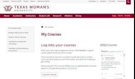 
							         My Courses - Texas Woman's University								  
							    