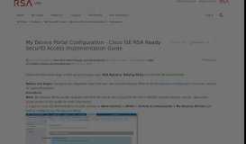 
							         My Device Portal Configuration - Cisco ISE RSA&... | RSA Link								  
							    