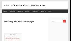 
							         My DeVry Student Login- DeVry University Student Portal | My Blog								  
							    