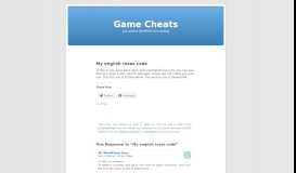 
							         My english roses code | Game Cheats								  
							    