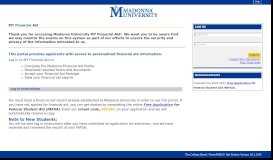 
							         (MY Financial Aid) Student Log In - Madonna University								  
							    