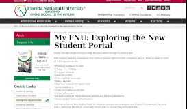 
							         My FNU: Exploring the New Student Portal - Florida National University								  
							    