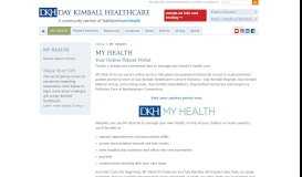 
							         MY HEALTH - Day Kimball Healthcare								  
							    