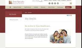 
							         My Health | Iowa Specialty Hospital								  
							    