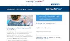 
							         My Health Plus Patient Portal - Primary Care Plus Senior Care Clinics								  
							    