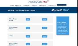 
							         My Health Plus - Primary Care Plus Patient Portal - Log in or set up ...								  
							    