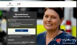
							         My Health Record System Provider Portal Login								  
							    
