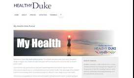 
							         My Health Web Portal – Healthy Duke								  
							    