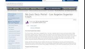 
							         My Jury Duty Portal - Los Angeles Superior Court - California Courts								  
							    