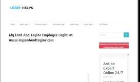 
							         My Lord And Taylor Employee Login: at www.mylordandtaylor ...								  
							    