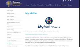 
							         My Maths - Barham Church of England Primary School								  
							    