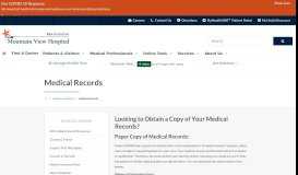 
							         My Medical Records | Mountain View Hospital								  
							    