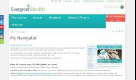 
							         My Navigator Patient Portal | Kirkland, WA | EvergreenHealth								  
							    