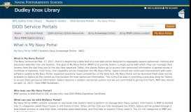 
							         My Navy Portal - DOD Service Portals - Research Guides at Naval ...								  
							    