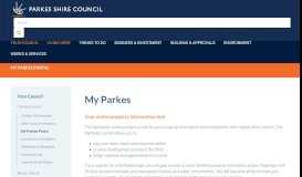 
							         My Parkes Portal - Parkes Shire Council								  
							    