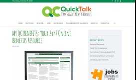 
							         MY QC BENEFITS: Your 24/7 Online Benefits Resource – QUICKTALK ...								  
							    