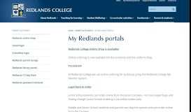 
							         My Redlands portals - Redlands College								  
							    