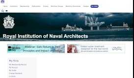 
							         My RINA - The Royal Institution of Naval Architects								  
							    