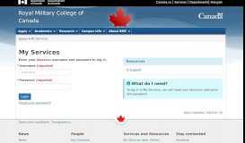 
							         My Services (was: Portal) - Royal Military College of Canada								  
							    