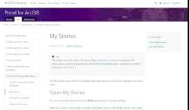 
							         My Stories—Portal for ArcGIS | ArcGIS Enterprise								  
							    