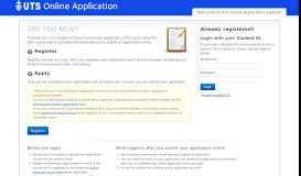 
							         My Student Admin - Online Application System Registration ... - UTS								  
							    