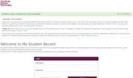 
							         My Student Record - Sheffield - Sheffield Hallam University								  
							    