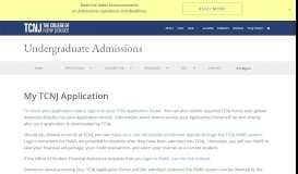 
							         My TCNJ Application | Undergraduate Admissions								  
							    