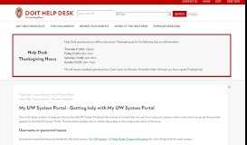 
							         My UW System Portal - UW Knowledge Base								  
							    