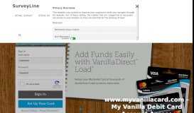 
							         My Vanilla Debit Card Login - SurveyLine								  
							    
