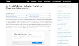 
							         My Virtual Workplace | My Centura Health Login @www ... - eLogin								  
							    