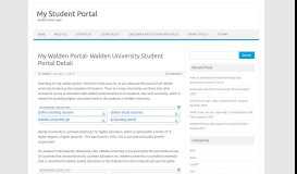 
							         My Walden university portal complete information - My Student Portal								  
							    