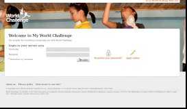 
							         My World Challenge: Login								  
							    