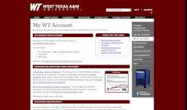 
							         My WT Account - Student Technology Support Portal - West Texas ...								  
							    