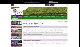 
							         myAIC login portal FAQ - AIC Main								  
							    