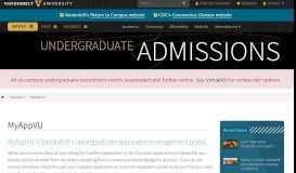 
							         MyAppVU | Undergraduate Admissions | Vanderbilt University								  
							    