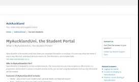 
							         MyAucklandUni, the Student Portal - AskAuckland								  
							    