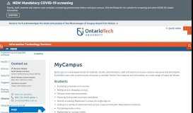 
							         MyCampus - Information Technology Services - UoIT								  
							    