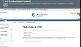 
							         MyCampus Portal | Ontario Tech University - UoIT								  
							    