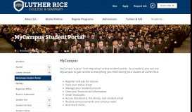 
							         MyCampus Student Portal - Luther Rice College & Seminary								  
							    