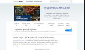 
							         Mycampus.mnu.edu website. My.MNU.edu Portal Entry Point.								  
							    