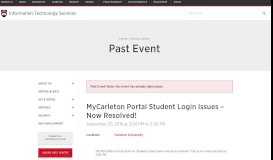
							         MyCarleton Portal Student Login Issues - Now ... - Carleton University								  
							    