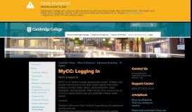 
							         MyCC: Logging In | Cambridge College								  
							    