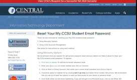 
							         My.CCSU Email Password Reset - Central Connecticut State University								  
							    