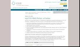 
							         myCGS Web Portal: eClaims - CGS Medicare								  
							    