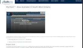 
							         MyChart in SW Ontario - The Health Information Technology Service ...								  
							    