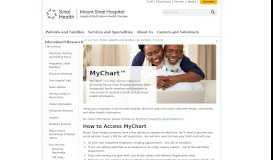 
							         MyChart (Pilot) - MSH Patient Portal — Mount Sinai Hospital - Toronto								  
							    