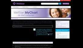 
							         MyChart: Your Electronic Medical Record - WellStar Health System								  
							    
