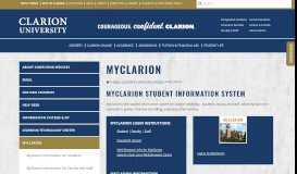 
							         MyClarion - Clarion University								  
							    