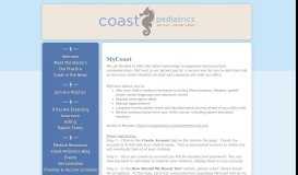 
							         MyCoast Patient Portal - Coast Pediatrics								  
							    